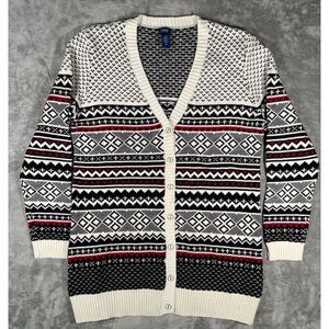 Izod Woman's Size‎ Large Button Up Cardigan Knit Sweater Multi Color